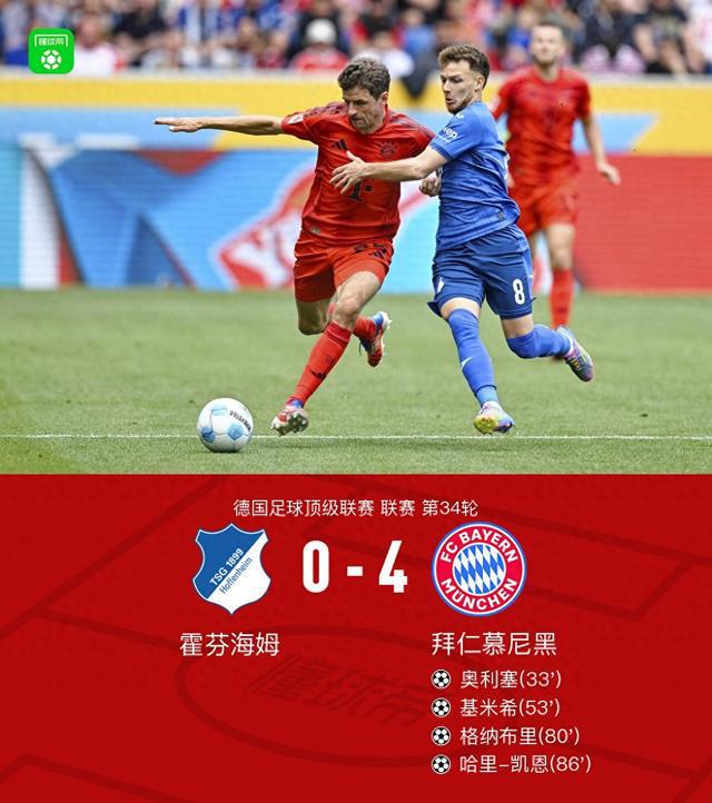 劍南春見證拜仁4-0大勝，奧利塞連四場傳射，凱恩功不可沒。